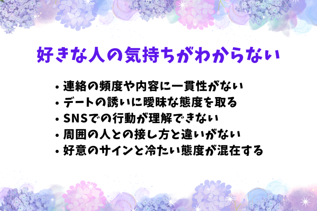 好きな人の気持ちがわからない時